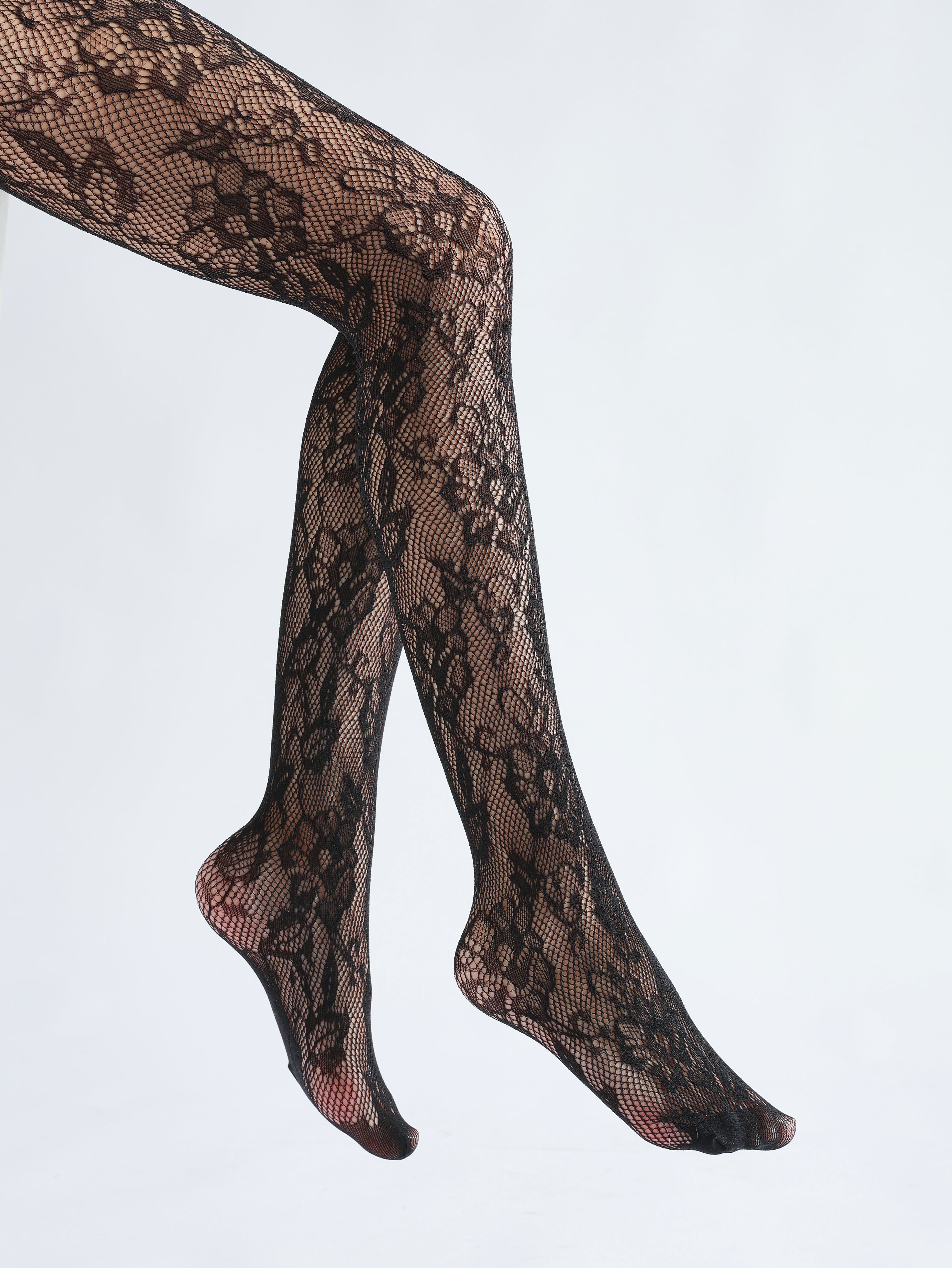 floral with solid 2 pack sheer tights
