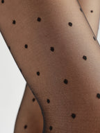 mini dot with solid 2 pack sheer tights