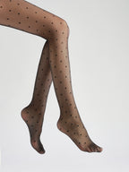 mini dot with solid 2 pack sheer tights