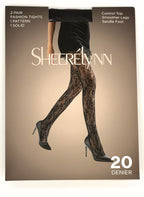 floral with solid 2 pack sheer tights
